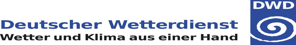 Das Logo des deutschen Wetterdienstes mit Beschriftung ©DWD